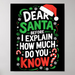 Poster Cher Père Noël avant que j'explique combien savez-