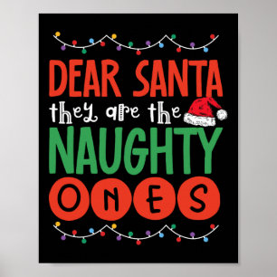 Poster Cher Père Noël, Ce Sont Les Mauvais Et Mauvais Chr