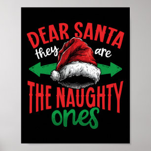 Poster Cher Père Noël, Ce Sont Les Mauvais Et Mauvais Chr