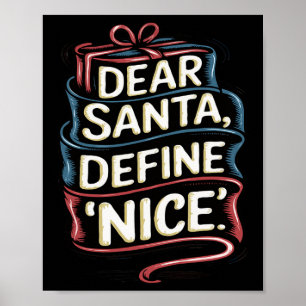 Poster Cher Père Noël Définir Nice Noël