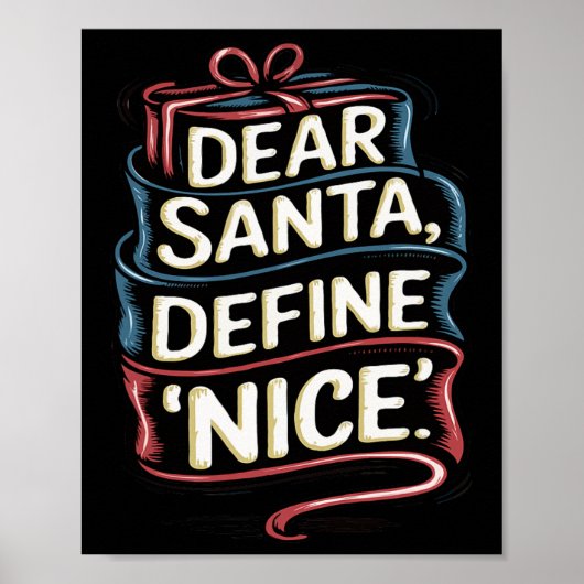 Poster Cher Père Noël Définir Nice Noël (Devant)