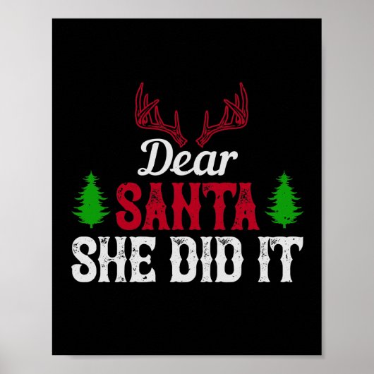 Poster Cher Père Noël, Elle L'A Fait (Devant)