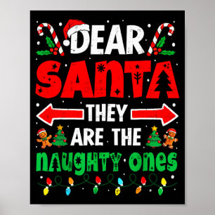Poster Cher Père Noël Ils Sont Méchants Drôles Cadeaux de