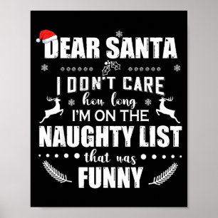 Poster Cher Père Noël, je me fiche du temps que je passe