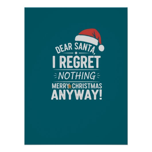 Poster Cher Père Noël Je Ne Regrette Rien (Devant)