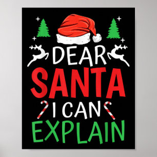 Poster Cher Père Noël je peux expliquer drôle de blague d