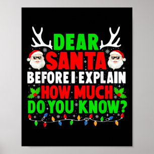 Poster Cher Père Noël, Je Peux Expliquer Drôle Les Hommes