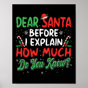 Poster Cher Père Noël Je Peux Expliquer Fun Noël Hommes F
