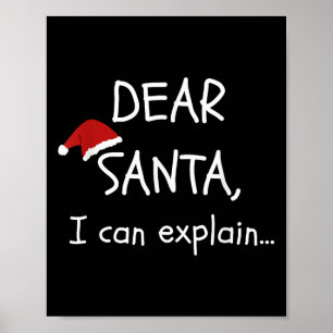 Poster Cher Père Noël, je peux expliquer la fête de Noël 
