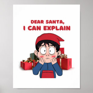 Poster Cher Père Noël, je peux expliquer le design de Noë