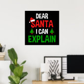 Poster Cher Père Noël, Je Peux Expliquer Noël Drôle (Bureau à domicile)