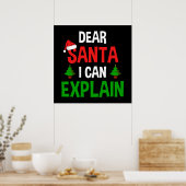 Poster Cher Père Noël, Je Peux Expliquer Noël Drôle (Cuisine)