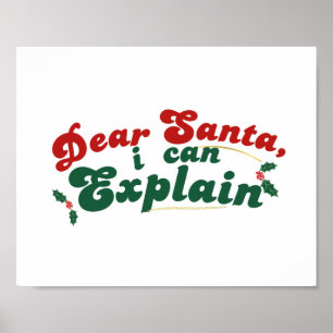 Poster Cher Père Noël, Je Peux Expliquer - Noël Merdique