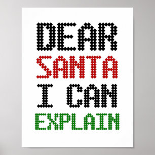 Poster Cher Père Noël, je peux vous expliquer Christmas N