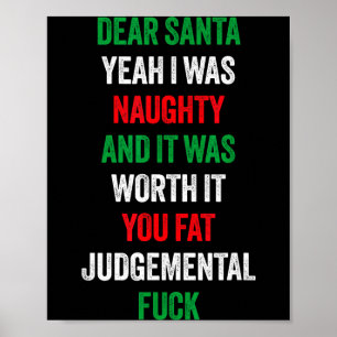 Poster Cher Père Noël j'étais méchant et ça en valait la