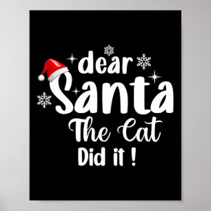 Poster Cher Père Noël Le Chat L'A Fait Drôle Noël