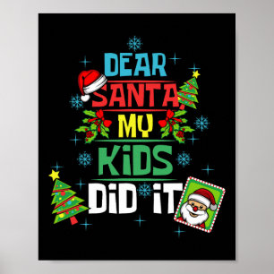 Poster Cher Père Noël Mes Enfants L'Ont Fait Noël Maman P