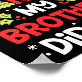 Poster Cher Père Noël Mon Frère L'A Fait Amusant Filles D (Coin)