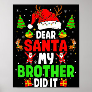 Poster Cher Père Noël Mon Frère L'a Fait Drôle De Noël Ga