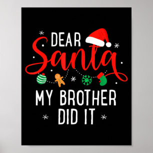 Poster Cher Père Noël Mon Frère L'a Fait Drôle De Noël Ga