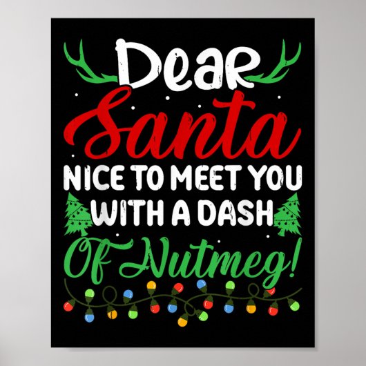 Poster Cher Père Noël Ravi De Vous Rencontrer Avec Un Das (Devant)