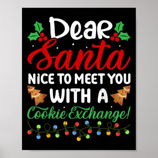 Poster Cher Père Noël Ravi De Vous Rencontrer Avec Un Éch (Devant)