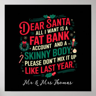 Poster Cher Père Noël Tout ce que je veux c'est un Compte
