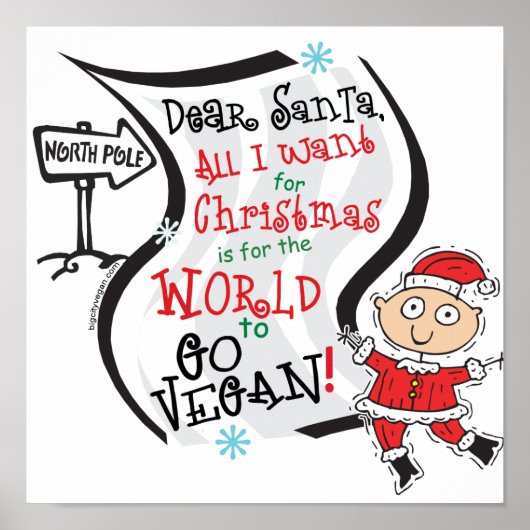 Poster Cher Père Noël Vegan Wish (Devant)