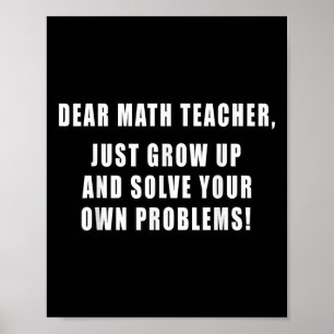 Poster Cher professeur de mathématiques juste grandir Cit
