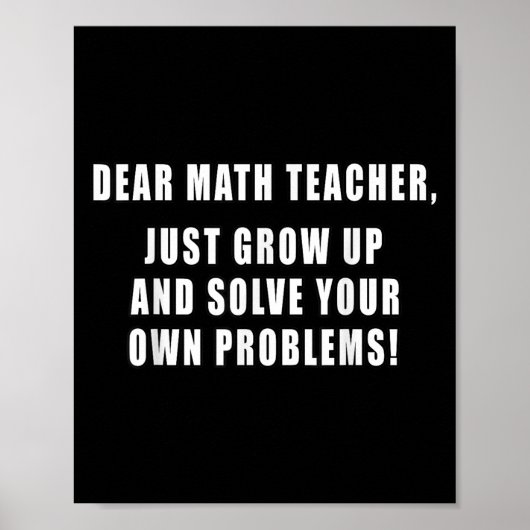Poster Cher professeur de mathématiques juste grandir Cit (Devant)