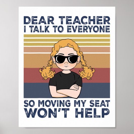 Poster Cher professeur, je parle à tout le monde donc cha (Devant)