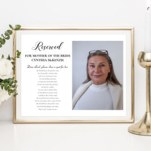 Poster Cher Seigneur Mère de la Mariée Photo Mémorial Mar