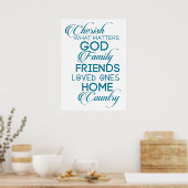 Poster Chercher ce qui compte Turquoise (Cuisine)