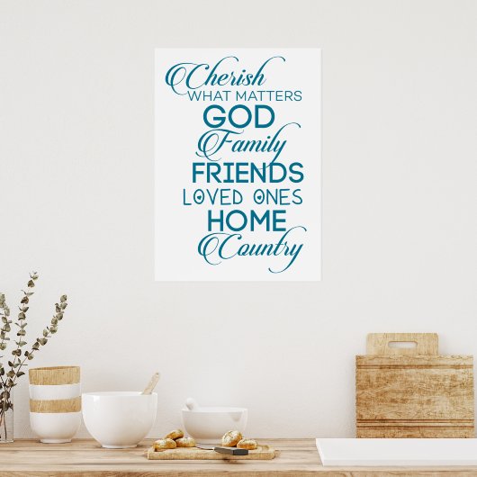 Poster Chercher ce qui compte Turquoise (Cuisine)