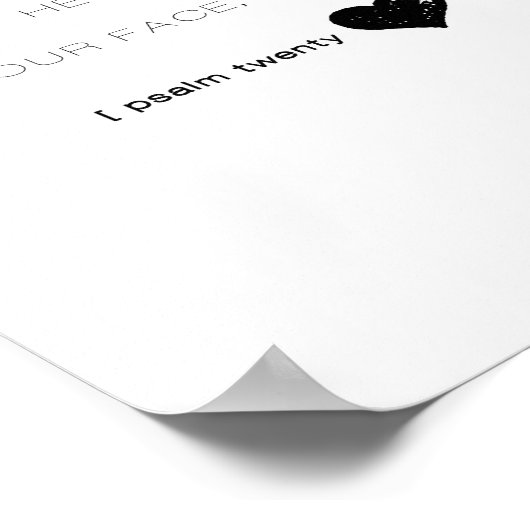 Poster Chercher Mon Visage, Écriture De Psaume (Coin)