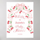 Poster Chercher sur le dessus Baby shower Bow rose Bienve (Devant)