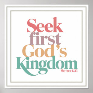 Poster Cherchez d'abord le royaume de Dieu Matthieu 6:33