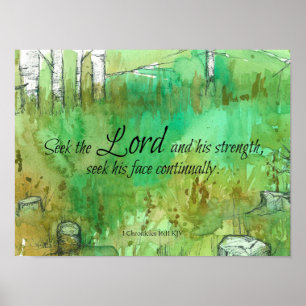 Poster Cherchez le Seigneur Chroniques Écritures Arbres