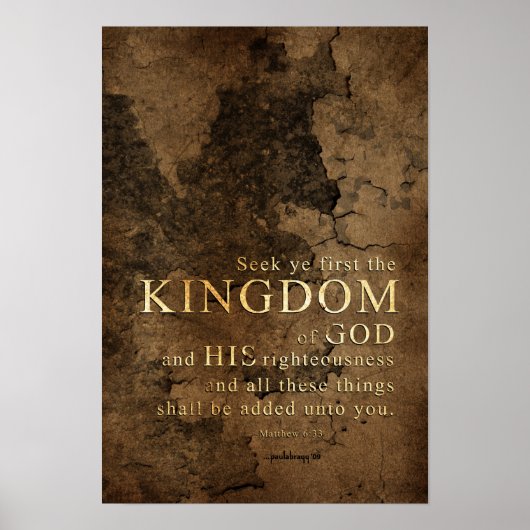 Poster Cherchez Ye First the Kingdom -Écriture : Matthieu (Devant)