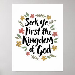Poster Cherchez Ye First the Kingdom of God Art Imprimer
