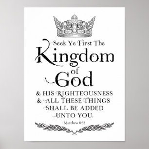 Poster Cherchez Ye First the Kingdom of God Art Imprimer