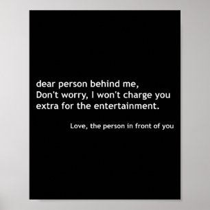 Poster Chère Personne Derrière Moi, Citation Drôle Retour