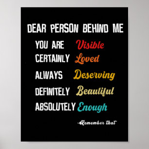 Poster Chère personne derrière moi Visible Loved Mérving