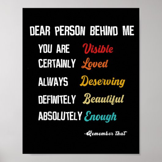 Poster Chère personne derrière moi Visible Loved Mérving (Devant)