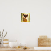 Poster Chère petite fille avec son chaton (Cuisine)