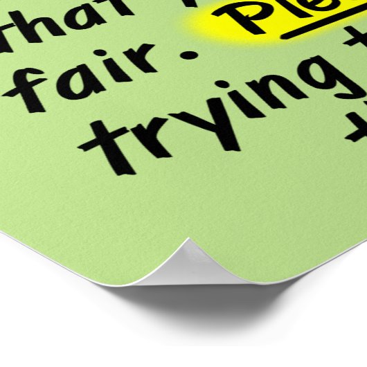 Poster Chère vie n'est pas juste S'il vous plaît Stop Fun (Coin)