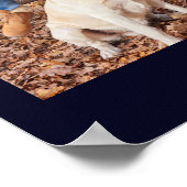 Poster Cherished Navy Blue & Gold Simple Classic 4 Photos (Coin)