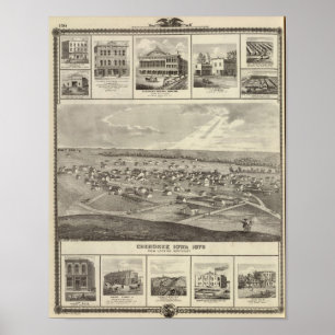 Poster Cherokee, Iowa, 1875 entreprises dans Centerville