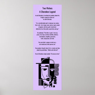Poster Cherokee Legend Twee Wolven die je voedt