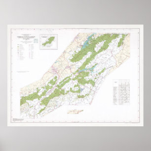 Poster Cherokee National Forest Map 